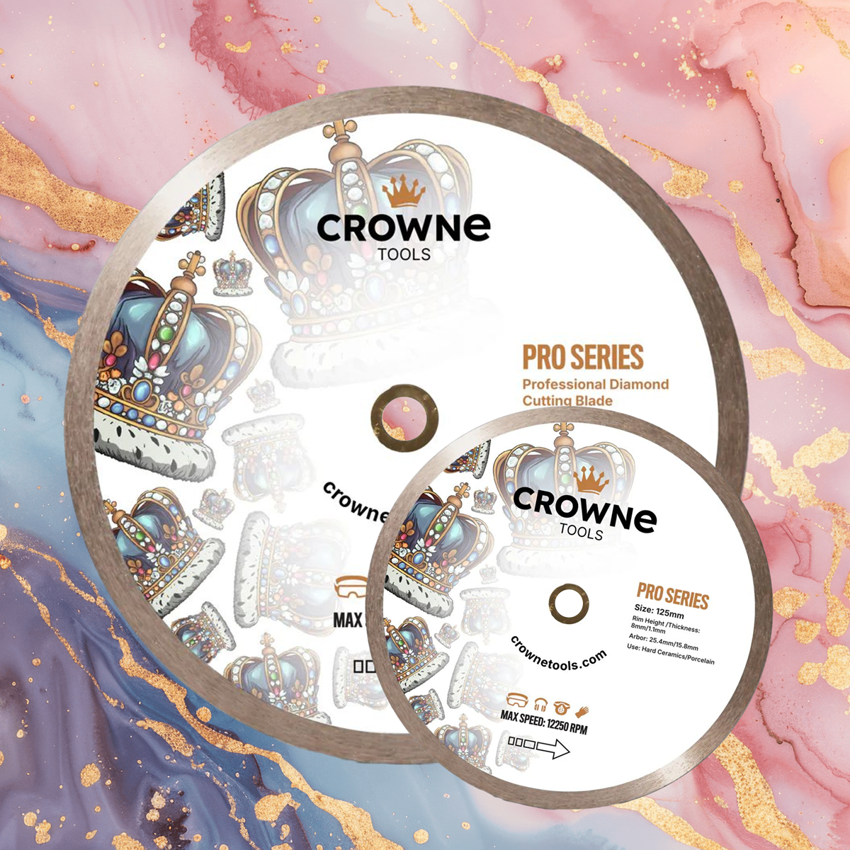 10" Pro Series Wet Saw Blade & 5" Grinder Blade from Crowne Tools 
