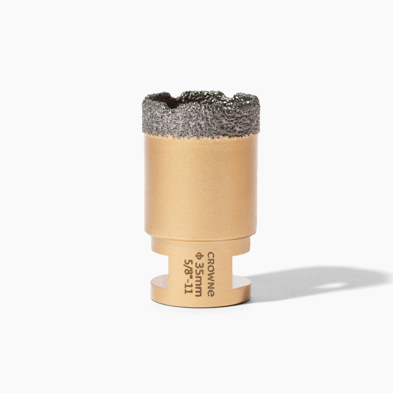 Unleash precision cutting! 35mm diamond hole saw for angle grinders. Effortlessly drills clean holes in tile, stone & porcelain for pro-grade installations.