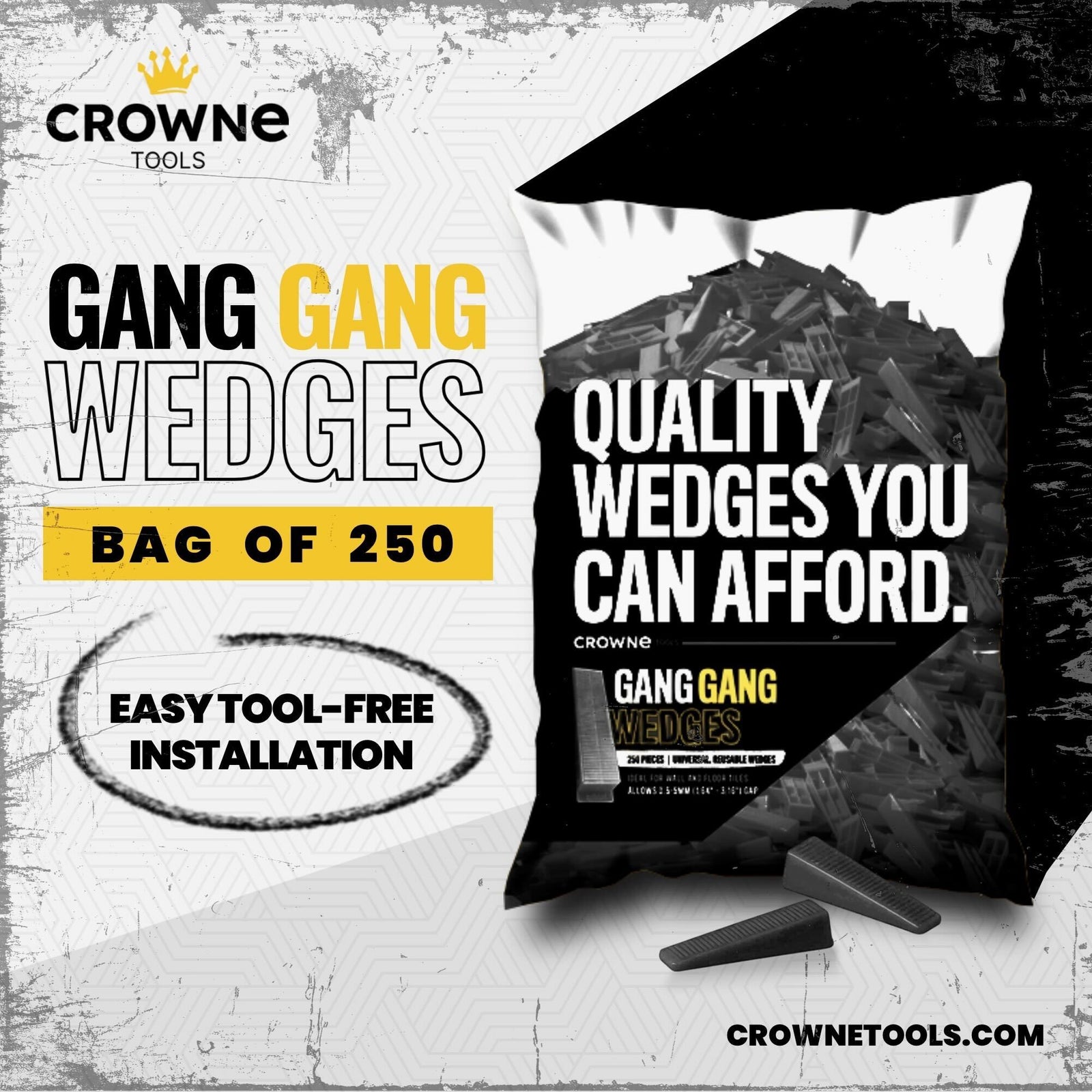 250 pcs of Black Wedges for Leveling System from Crowne Tools 