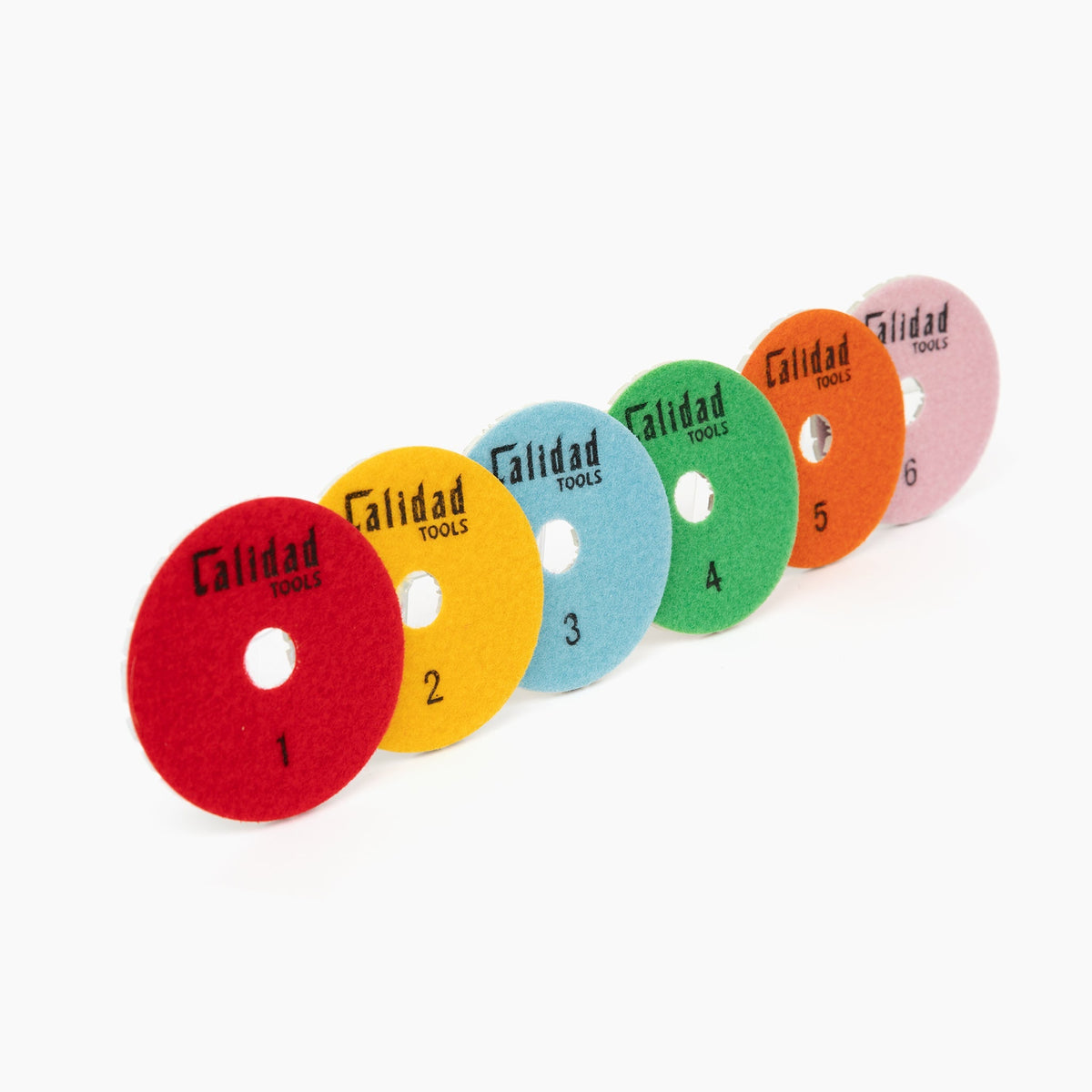 Calidad 4&quot; PRO SERIES 6-Step Polishing Combo incl. Flexible Backer Pad - Calidad Tools