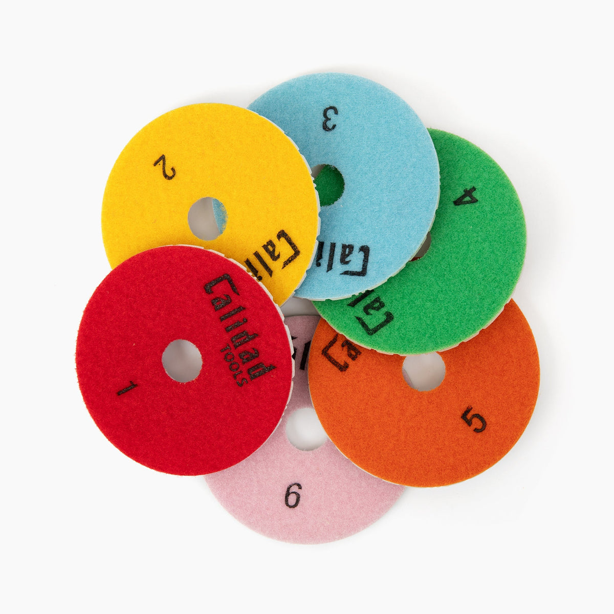 Calidad 4&quot; PRO SERIES 6-Step Polishing Combo incl. Flexible Backer Pad - Calidad Tools