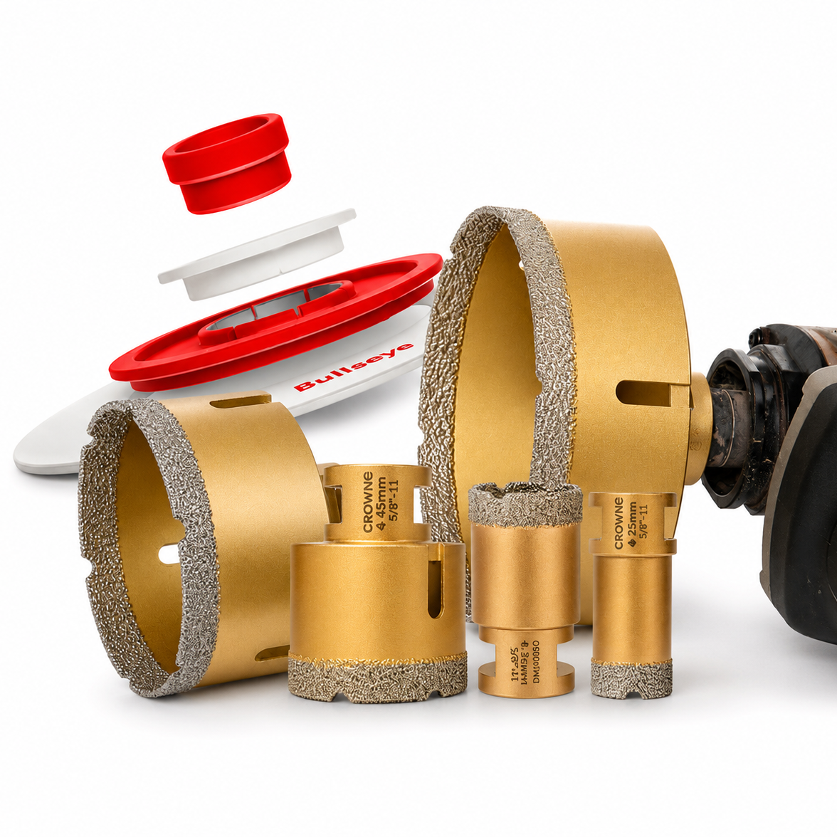 Vacuum Brazed Hole Saw Bit Set: (5 PCS) - The Rook Collection + Free Tile BullsEye™