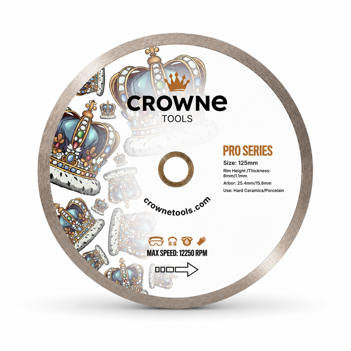 Crowne 5" Pro-Series Continuous Rim Blade For Angle Grinders