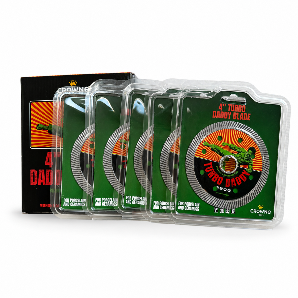 Turbo Daddy 4" Tile Blade Pack: Unbeatable 5-Blade Value