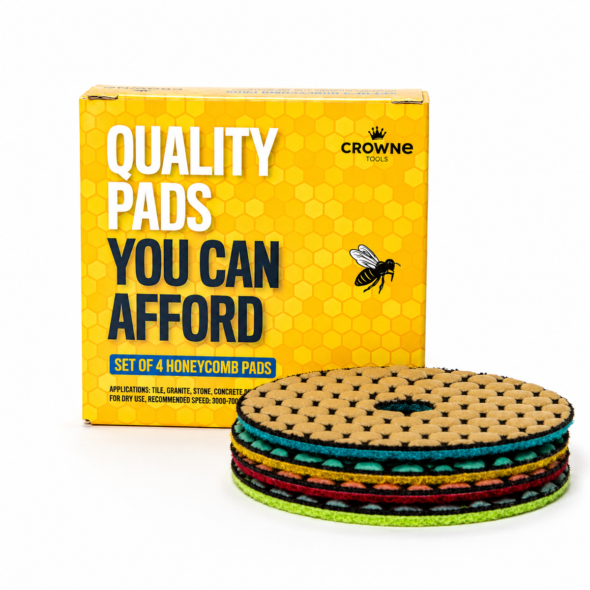 4" Dry Resin Honeycomb Polishing Pad Set
