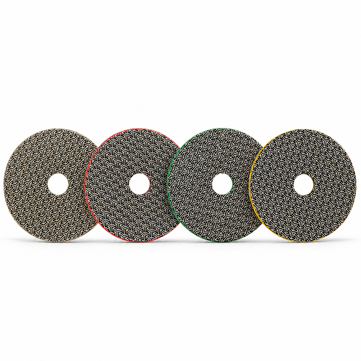 Crowne 4" Electroplated Diamond Polishing Pad Combo Pack (Grits 60, 120, 200, 400)