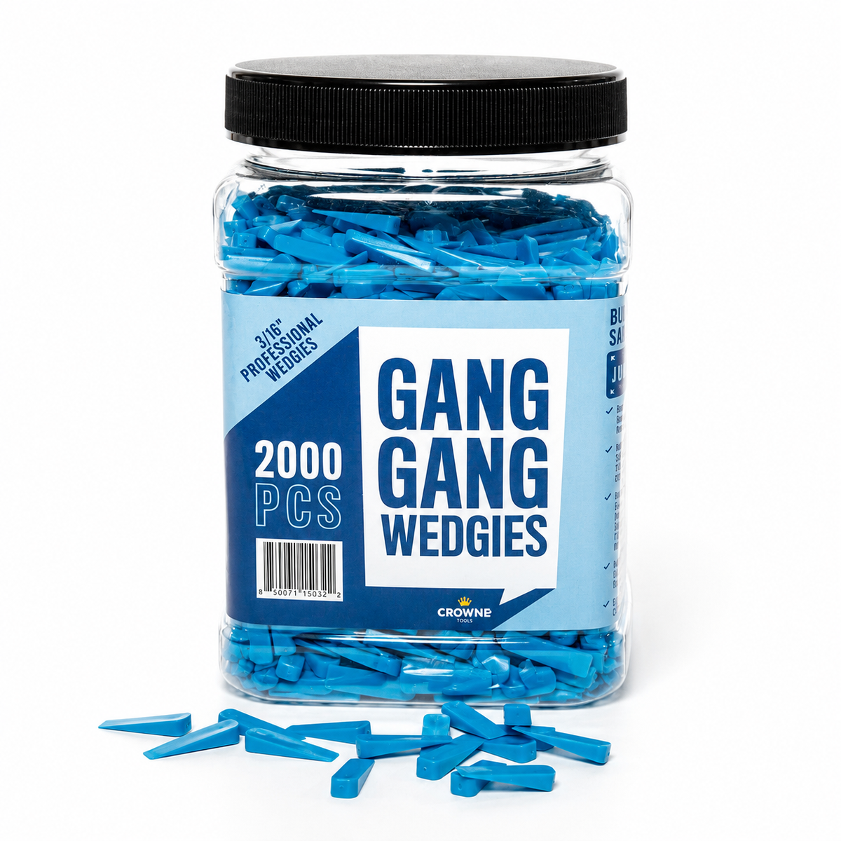 3/16" (5mm) Gang Gang Tile Wedgies: Jar of 2000