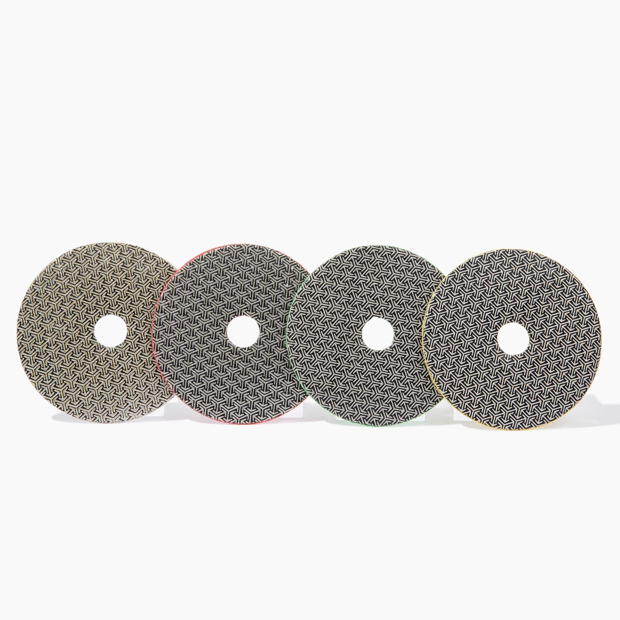 4" Electroplated Diamond Polishing Pads – 400 Grit, Wet/Dry Sanding For Stone, Marble, Granite, Concrete, Ceramic Tile, And Glass (4-Pack)