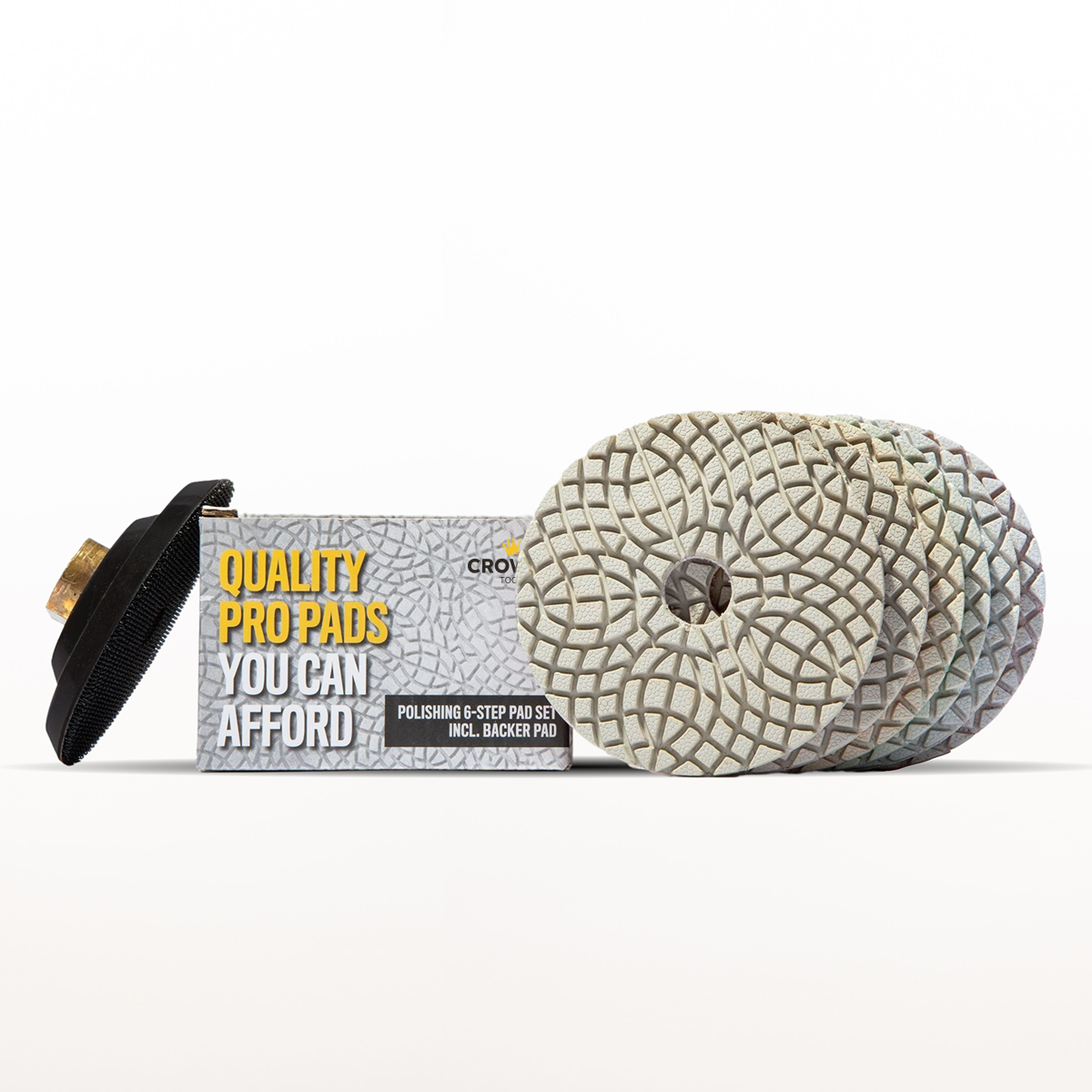 4" PRO SERIES 6-Step Hybrid-Resin Polishing Set + Backer Pad