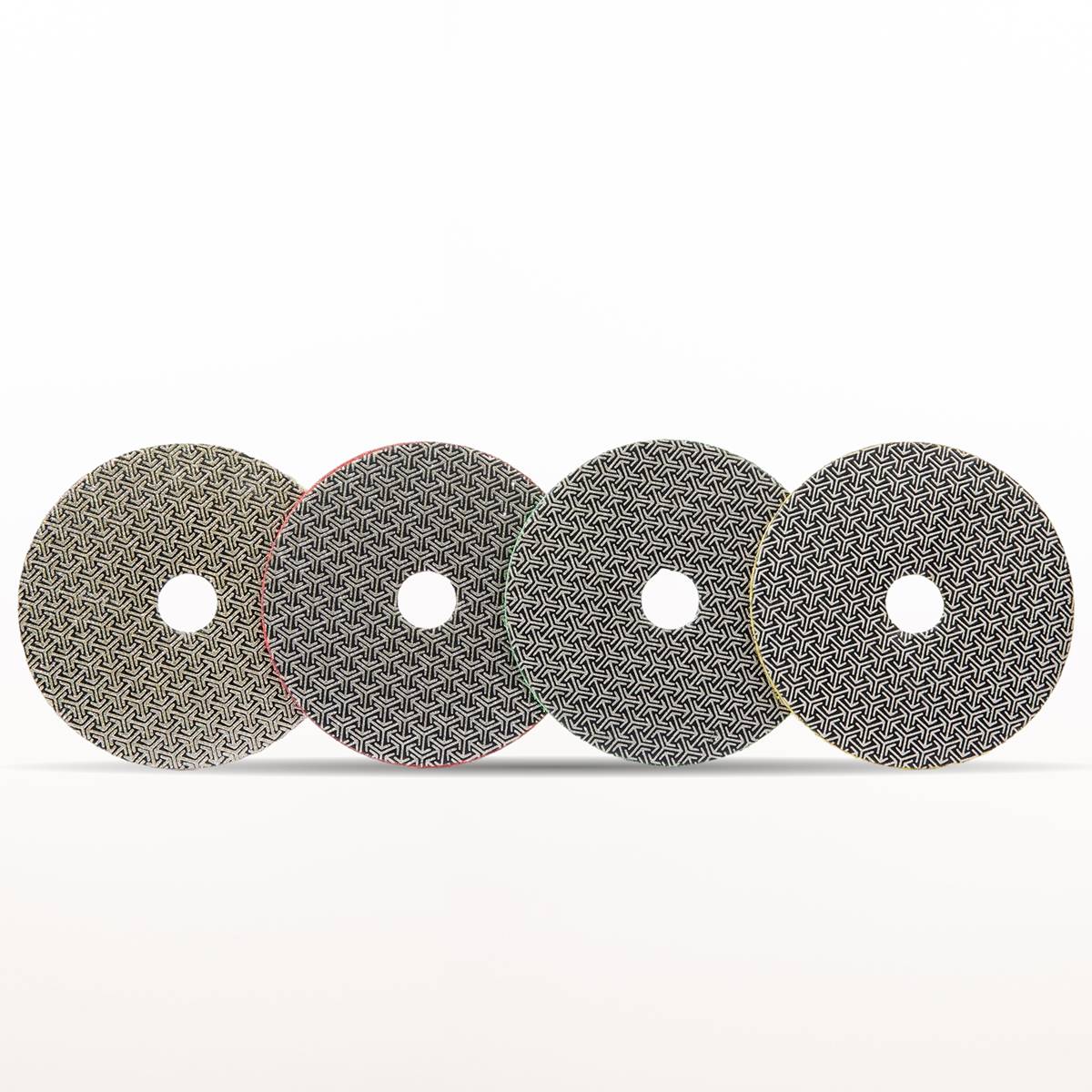 Crowne 4" Electroplated Diamond Polishing Pad Combo Pack (Grits 60, 120, 200, 400)