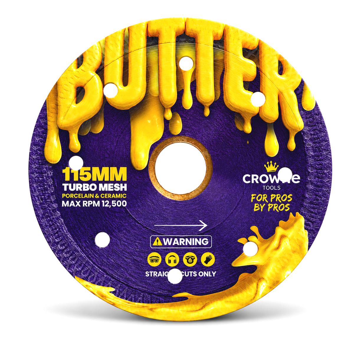 Crowne 4.5" Turbo Mesh Diamond Grinder Blade "Butter" (Flangeless)
