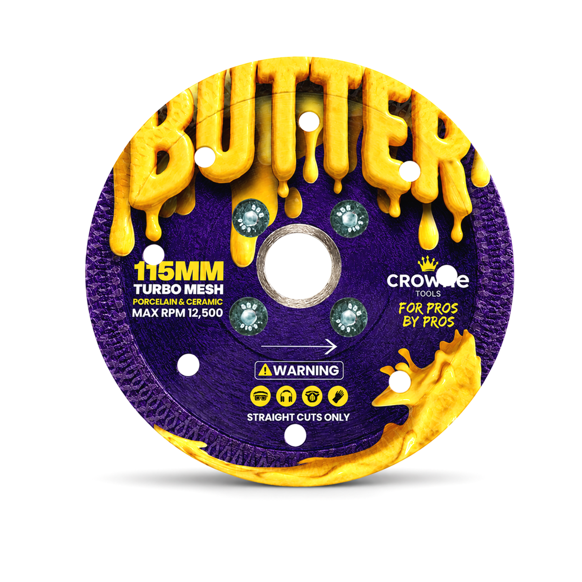 Crowne 4.5" Turbo Mesh Flush Mount "Butter" Grinder Blade (with Flange)