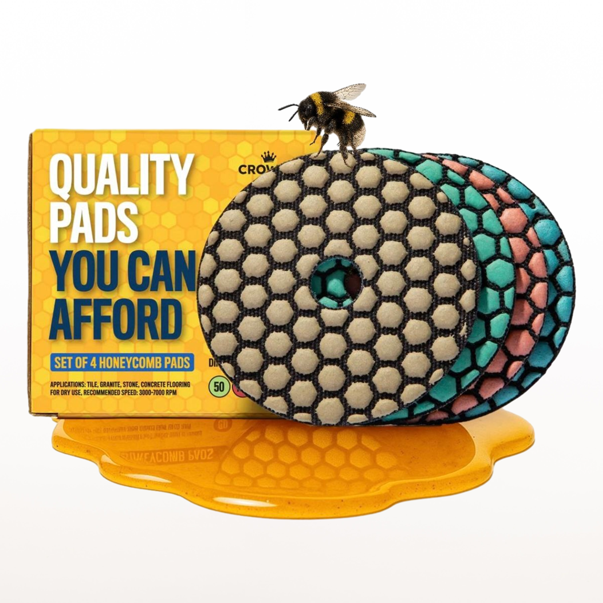 4" Honeycomb Polishing Set (50-100-200-400 Grit)