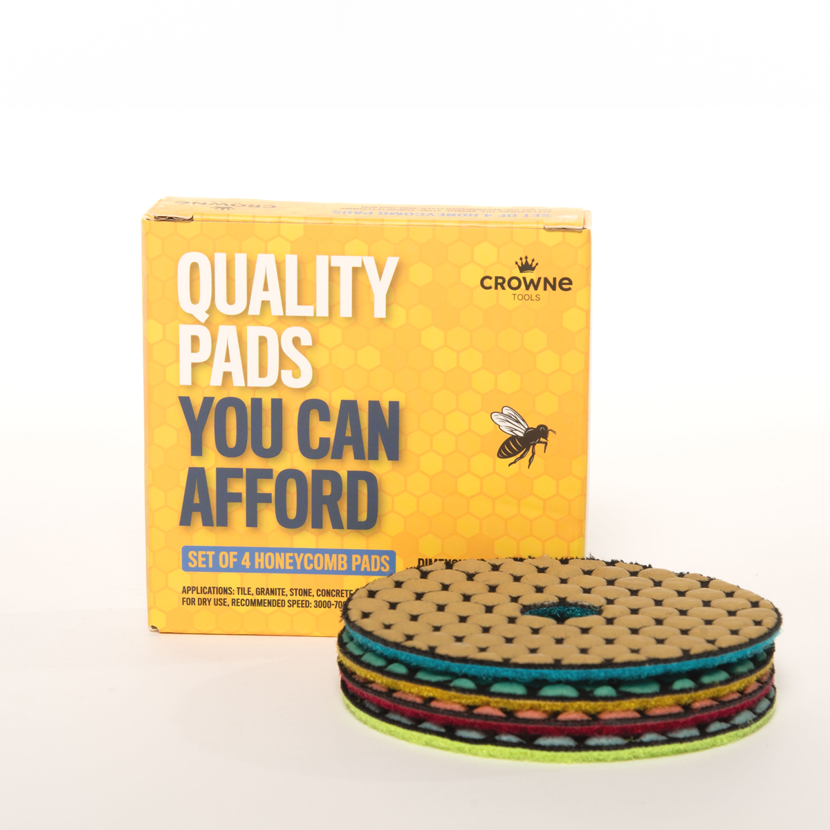 4" Honeycomb Polishing Set (50-100-200-400 Grit)