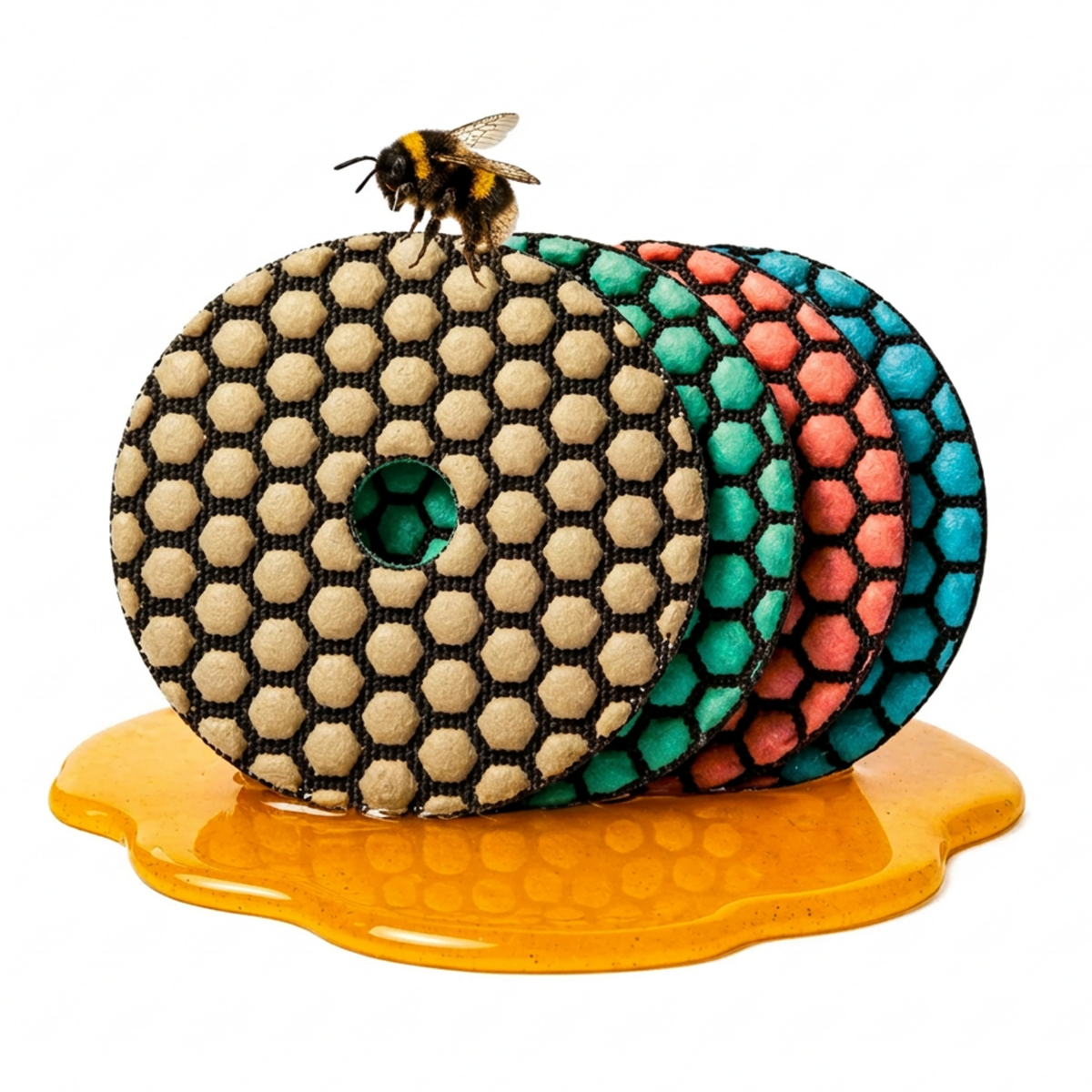 4" Dry Resin Honeycomb Polishing Pad Set